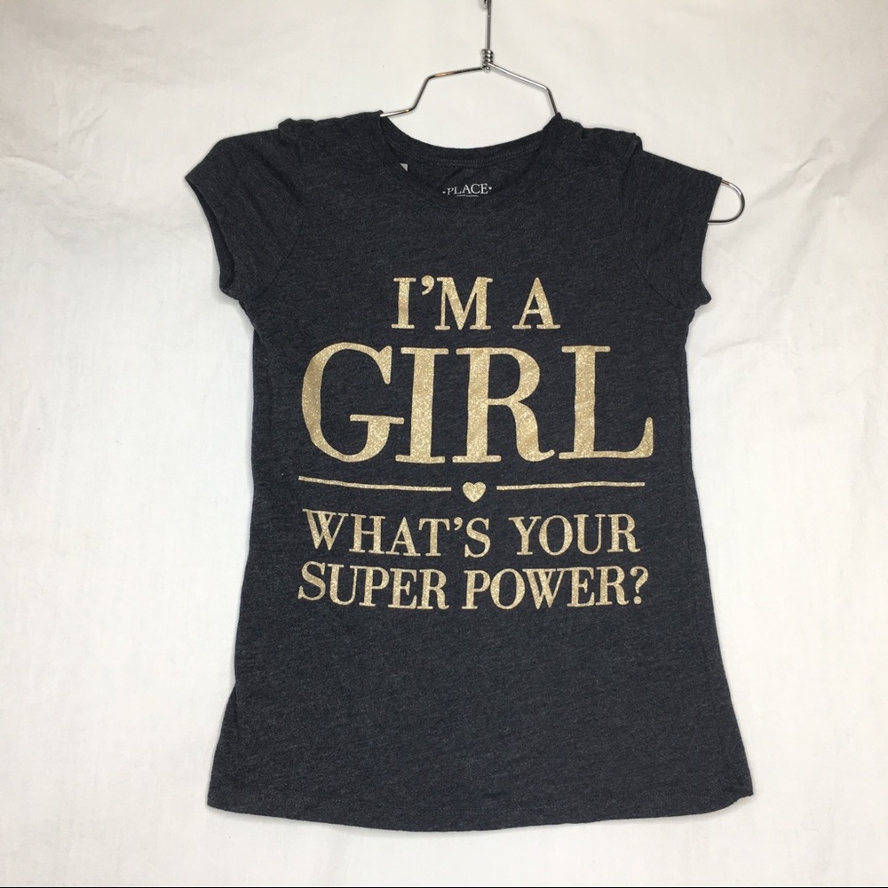 Children’s Place girls Black T-shirt size m 7/8